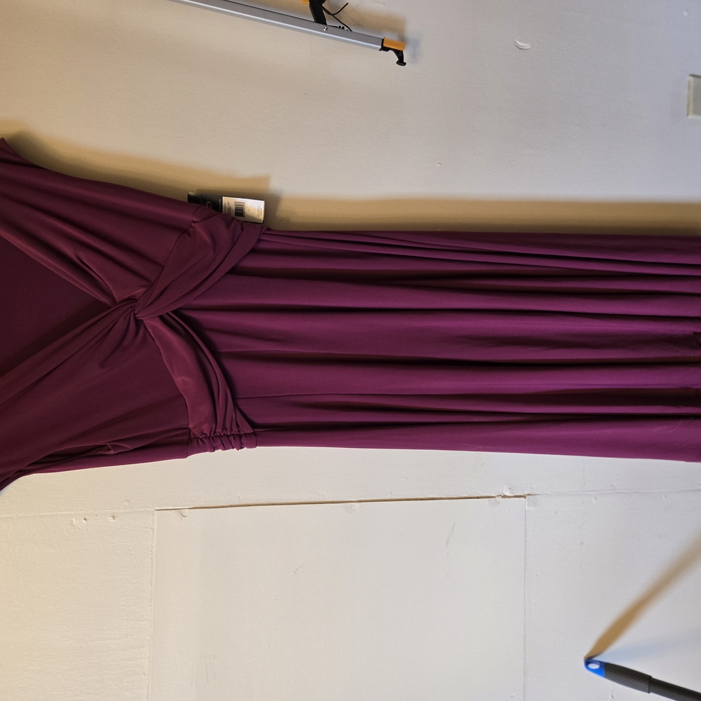 American Living Red Ruched Wrap Maxi Gown